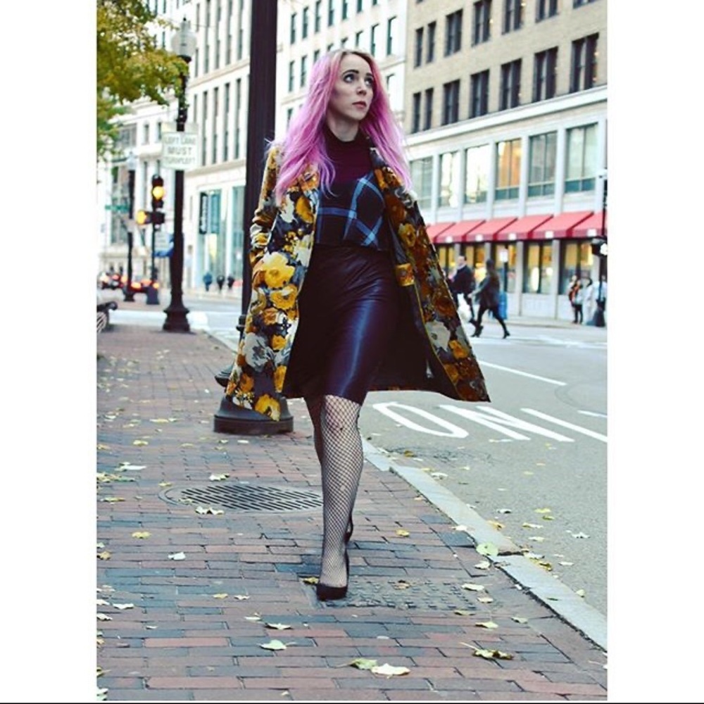Bar III Pleather Purple Pencil Skirt